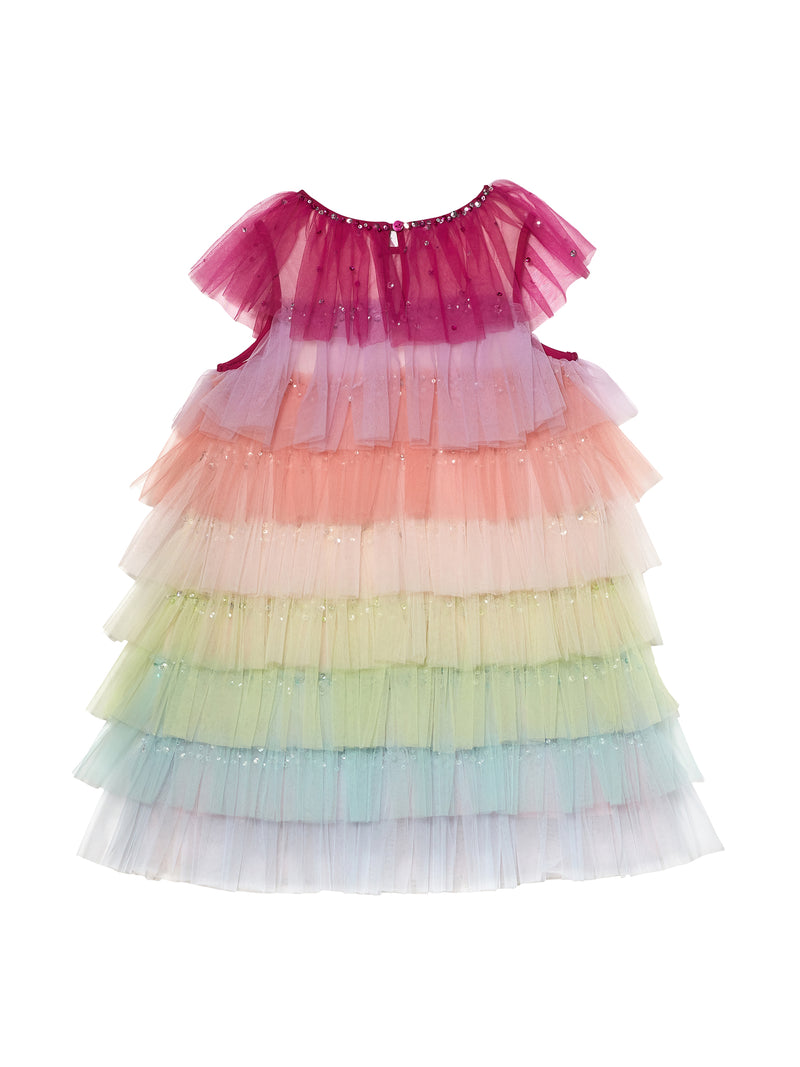 rainbow tulle dress